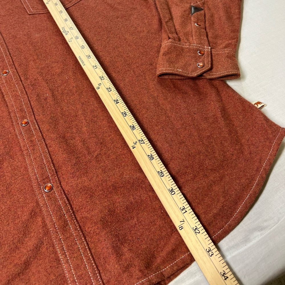 Dakota Grizzly Western Pearl Snap Shacket Mens XL Rust Orange - Picture 6 of 12